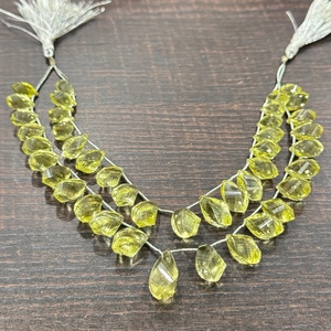 Cuentas de cuarzo limón natural con corte elegante de 7-10 mm, excelente calidad, cuentas sueltas sin tratar de la India para joyería y collares. - Product Image 3