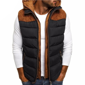 New Arrival Men's Woolen Breathable Winter Windproof Waterproof Padded <b>Vest</b> with Detachable Hood Outdoor Jacket - Product Image 3