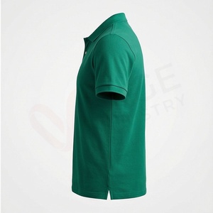 <b>Men's</b> <b>Green</b> Short Sleeve 100% Cotton Pique <b>Polo</b> <b>Shirt</b> Casual Breathable Regular Fit Solid Knitted Design - Product Image 3