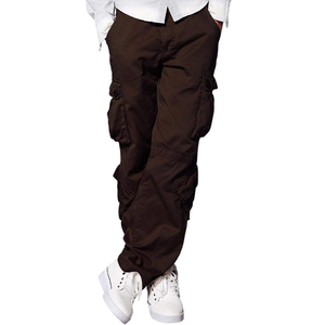 Comfortable Daily Wear Custom Colors & Sizes Multi Pocket Workout Latest Style <b>Brown</b> Color Lightweight Cotton <b>Cargo</b> Pants - Product Image 1