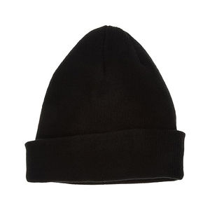 Unisex Solid Black <b>Beanie</b> <b>Hat</b> 100% Acrylic Knit Winter Cap Casual Style for Adults 56-58CM Head Circumference - Product Image 1