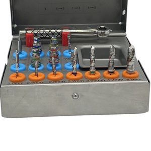 Kit professionnel de 16 pièces de fraises chirurgicales dentaires Surtechs en acier pour implants, instruments hexagonaux à cliquet/visseuse, à commande manuelle - Product Image 6