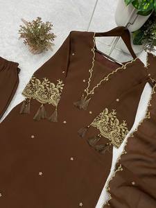 Launching New Designer Party Wear Look Designer Embroidered Worked <b>Top</b> Plazzo With Dupatta - Product Image 5
