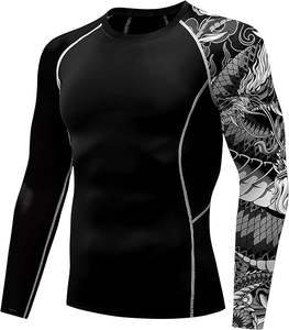 Mens Polyester UPF 50+ Quick Dry Surfing <b>Swim</b> Shirts UV Sun Protection <b>Long</b> <b>Sleeve</b> Rash Guard Washed Technique Breathable - Product Image 4