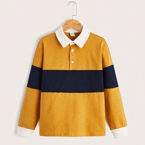 เสื้อโปโลแขนยาวผู้ชาย สีทูโทน เทา-กรมท่า ปกคอพับ ดีไซน์ลำลอง ผ้าถักเนื้อฝ้าย ระบายอากาศได้ดี จากบังกลาเทศ - Product Image 4