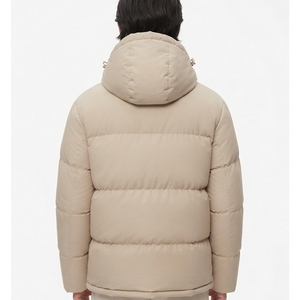 Blouson matelassé à capuche beige pour homme, très tendance, chaud et épais, en duvet, avec fermeture éclair, manteau décontracté d'extérieur, collection hiver 2026 - Product Image 3