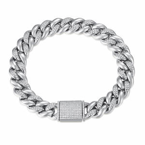 Moissanite <b>Charm</b> Bracelet 925 <b>Silver</b> Electroplating Men Women Hiphop Style Anniversary Fine Customized Size Loose Jewelry Gift - Product Image 6