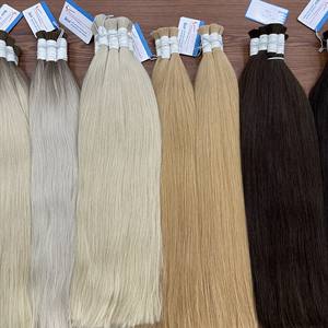 100% Extensions de cheveux humains vierges de haute qualité bruts de nombreuses couleurs de cheveux en vrac - Product Image 6