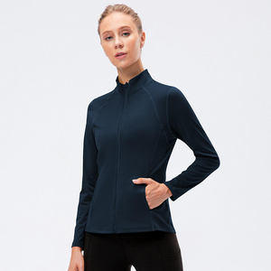 Premium Women Active Tops | High Quality Slim Fit Full Sleeve Spandex/Polyester Seamless Thumbholes Fitness Apparel Front Logo - Product Image 3
