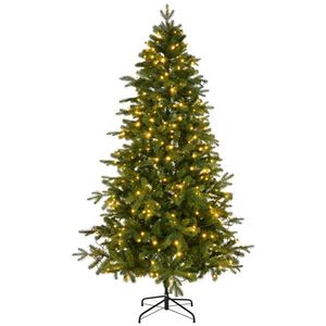 6 FT Pre-Lit Artificial Christmas Tree with 300 Warm White Lights & 728 Branch Tips Durable Metal Base for Holidays - Product Image 3