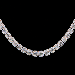 Chaîne tennis personnalisée en moissanite taille ronde et baguette, design élégant fait main, bijoux en diamant certifiés de qualité supérieure - Product Image 5