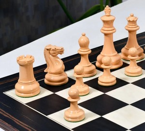 Clásico juego de ajedrez Staunton original de 1849, reproducción pintada a mano en madera de boj, rey de 4.5 pulgadas, al mejor precio. - Product Image 3