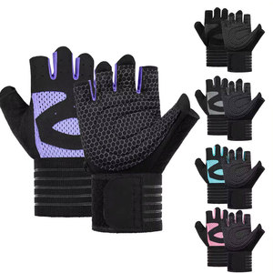 Gants d'entraînement demi-doigts avec support de poignet pour la gym, le fitness, le cyclisme, l'haltérophilie, la pêche – Respirants, en Spandex, antidérapants - Product Image 2