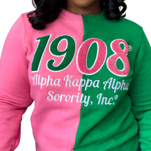 Sweat-shirt décontracté d'hiver en polaire demi-épaisseur pour femme, respirant et écologique, avec broderie de lettres grecques, col rond de qualité supérieure - Product Image 6