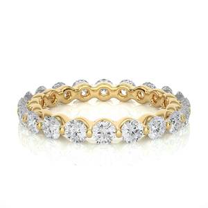 Anillo de Eternidad Completo con Diamantes Cultivados en Laboratorio, Corte Brillante Redondo, Chapado en Oro Rosa, Joyería de Boda, Color D, Diamantes Preciosos, Anillos Vintage - Product Image 1