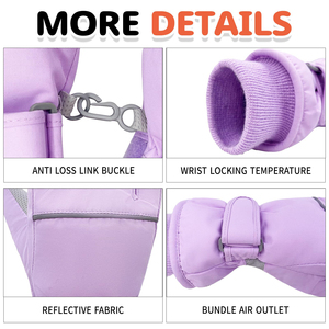 Guantes profesionales para esquí de invierno, manoplas impermeables y resistentes al viento con forro polar, equipo duradero para deportes en climas fríos - Product Image 4