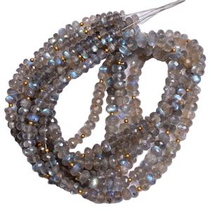 Haute qualité 5-8mm Labradorite facettes Rondelle pierre perles pierres précieuses fabrication de bijoux fournitures gros perles brins - Product Image 1