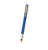 Stylo plume Parker Vector Standard avec finition dorée, corps bleu métallisé, encre bleue
