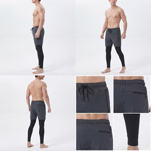 <b>Men's</b> Quick Dry Yoga <b>Shorts</b> With <b>Compression</b> Leggings Inner Base Layer Drawstring Waist Gym Fitness Wear <b>Men</b> <b>Shorts</b> - Product Image 6