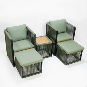 Modern Outdoor Furniture Patio Conversation Set Cool <b>Bar</b> <b>Table</b> Wicker Ottomans Bistro Sets for Porch Backyard Balcony Poolside - Product Image 5
