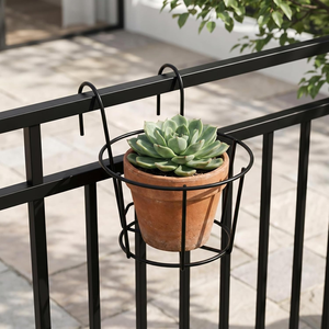 Support de pot de fleurs suspendu en métal réglable pour balcon, balustrade, fenêtre, jardin, panier de plantation - Product Image 2