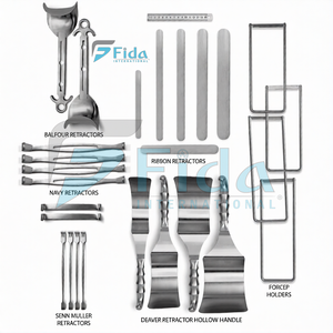 Fida 2026 Tredning - Juego de 197 Instrumentos Quirúrgicos para Laparotomía, Acero Inoxidable, Kit de Cirugía Abdominal, Certificado CE, Garantía de por Vida ENT - Product Image 4