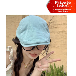 Wholesale Sports 100% Cotton <b>Flat</b> Cap Ear Flaps Warm Bulk Custom OEM Thermal Foldable Unisex Four Seasons <b>Hat</b> - Product Image 1