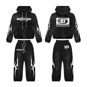 Chándal Deportivo con Lavado Ácido de Último Diseño para Hombre |   Chándal Negro con Logotipo Personalizado |   Fabricante OEM - Product Image 1