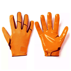 Gants de football américain professionnels personnalisables super adhérents avec fermeture auto-agrippante, excellente prise antidérapante, vente en gros - Product Image 6