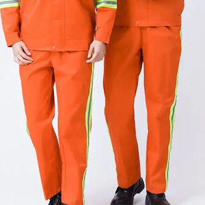 Pantalones de Trabajo de Seguridad para Hombre, Color Naranja, Alta Visibilidad, Antiestáticos, No Tóxicos, de Poliéster y Algodón, con Tiras Reflectantes para Trabajadores de la Construcción - Product Image 2