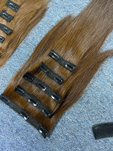 <b>Clip</b>-In Vietnamese Human Hair Extensions 100g 60cm Length Super Double Drawn Bulk Bundles Vietnam Suppliers - Product Image 2
