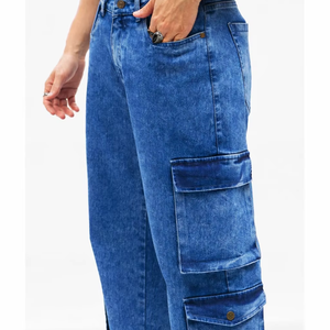 กางเกงยีนส์เดนิมคาร์โก้ผู้ชายแบบวินเทอร์วอช |   กางเกงอเนกประสงค์หลายกระเป๋า |   เสื้อผ้าสตรีทแวร์ทรงหลวมพรีเมียม ซักได้ ผลิตจากผ้าฝ้าย 100% - Product Image 1