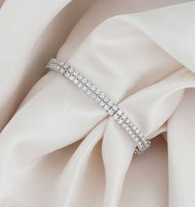 Pulsera de Plata con Diamantes Cultivados en Laboratorio de 24 Gramos, Corte Brillante DEF, Pulsera de Tenis para Mujer, 12 Quilates en Total, Vala Brothers - Product Image 6