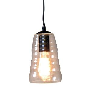 Lustre suspendu industriel Torus Long avec verre transparent, luminaires suspendus haut de gamme - Product Image 2