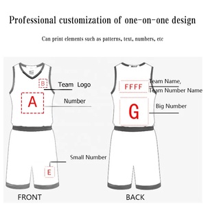 Vente en gros Ensemble d'uniformes de basket-ball respirants à séchage rapide pour garçons, vêtements de sport décontractés en maille - Product Image 6