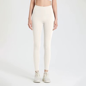 Leggings de fitness pour femmes à taille haute, personnalisables avec logo OEM, extensibles, bleus, pour l'entraînement et le yoga, sans couture, séchage rapide, vente en gros - Product Image 2