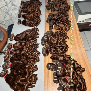 Extensions de cheveux bouclés rebondissants à double trame, cuticules alignées, épaisses et volumineuses de la racine aux pointes, cheveux naturels d'un seul donneur - Product Image 1