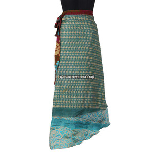 Gran Selección de Faldas Cruzadas Modernas y Elegantes, Reversibles, de Seda Vintage, Falda Cruzada Mágica de 38 Pulgadas, Vestido Tubo Halter - Product Image 3