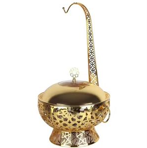 Calentadores de Comida de Acero Inoxidable con Corte Láser de Lujo, Acabado de Rejilla Geométrica, Olla Real Estilo Marroquí, Cazuelas - Product Image 1