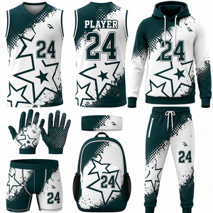 High Quality Sublimated Flag Football Uniform Sets 100% Polyester Quick Dry <b>Compression</b> Shorts Custom 7 on 7 Football Uniform - Product Image 1