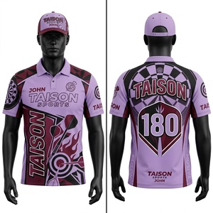 Polo de sport pour homme en polyester premium 180 GSM, impression sublimée personnalisée, design à panneaux violet, noir et rouge, logo personnalisé - Product Image 1