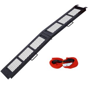 Rampa Plegable Portátil de Acero Negro de 80 Pulgadas para Camioneta, Capacidad de 500 Libras, Rampa de Carga para Motocicleta, Paquete de 1 - Product Image 1