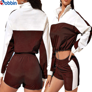 Conjunto de 2 Piezas Personalizado para Mujer, a la Moda, de Alta Calidad, Elástico, Impermeable, Unisex, Chaqueta Cortavientos de Nailon con Cremallera para Mujer - Product Image 5