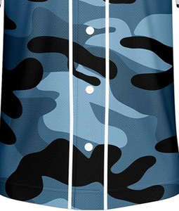 Camiseta Deportiva TriPro Sports Personalizada de Béisbol con Camuflaje Azul para Hombre, Manga Corta, Cierre de Botones, Malla de Poliéster, Ropa Deportiva para Adultos - Product Image 6