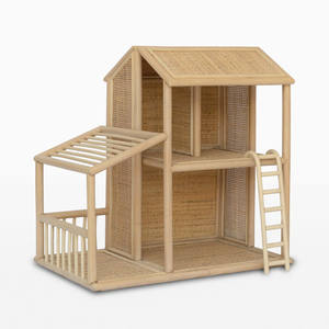 Casa de muñecas de ratán hecha a mano de primera calidad para niños y niñas en edad preescolar, juguete de simulación. - Product Image 2