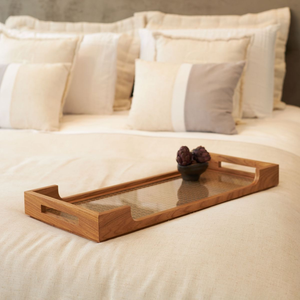 Bandeja de Madera con Diseño de Hojas Modernas, Acabado Natural, Bandeja Multiusos para Servir Comida, Decoración del Hogar, Bodas, para Ramadán - Product Image 5