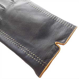 Gants de travail en cuir, texture lisse, antidérapants, durables, usage général, poignets droits - Product Image 6
