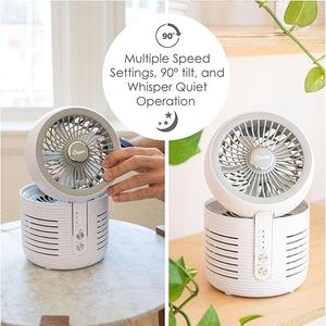 2-in-1 HEPA Filter Air Purifier and <b>Desk</b> Fan Combo for Office Night Stand Dorm or Small Bedroom for Household Use - Product Image 3