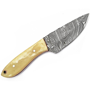 Couteau à dépecer BurraqCustom fait main en acier Damas de 9 pouces avec une belle poignée et un étui en cuir, parfait pour les activités de plein air et les cadeaux - Product Image 4
