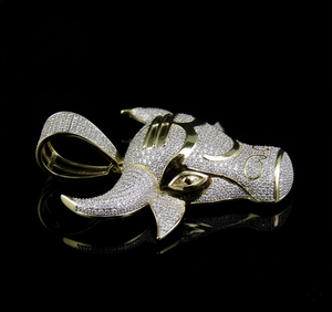 Colgante Personalizado de Personaje Sitting Bull con Incrustaciones de Diamantes, en Oro Bicolor 925, con Micro Pavé, Estilo HipHop - Product Image 2